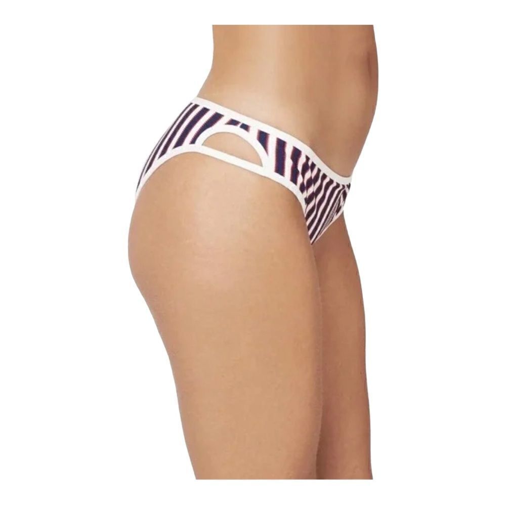 ‎L*Space Rachel Red White Blue Striped Bikini Bottom Size Medium